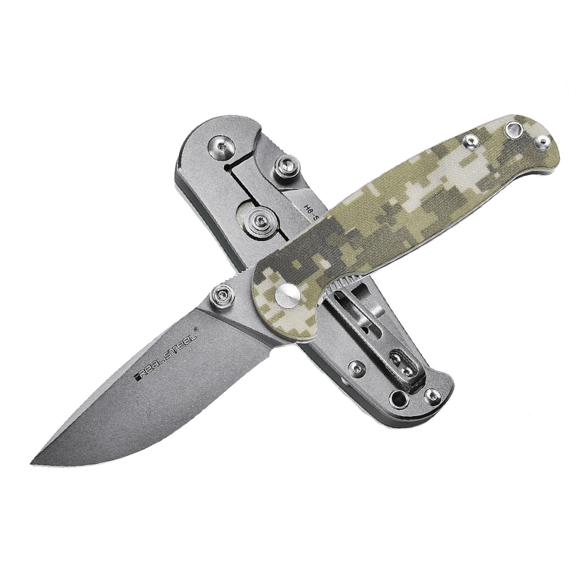 Real Steel H6-S1 Frame lock Folding Pocket Knife- 3.39" 14C28N Blade and G10/Stainless Steel Handle with Additional Safety Lock, Desigened by LG knife Real Steel spo-default, spo-disabled, spo-notify-me-disabled Real Steel www.realsteelknives.com